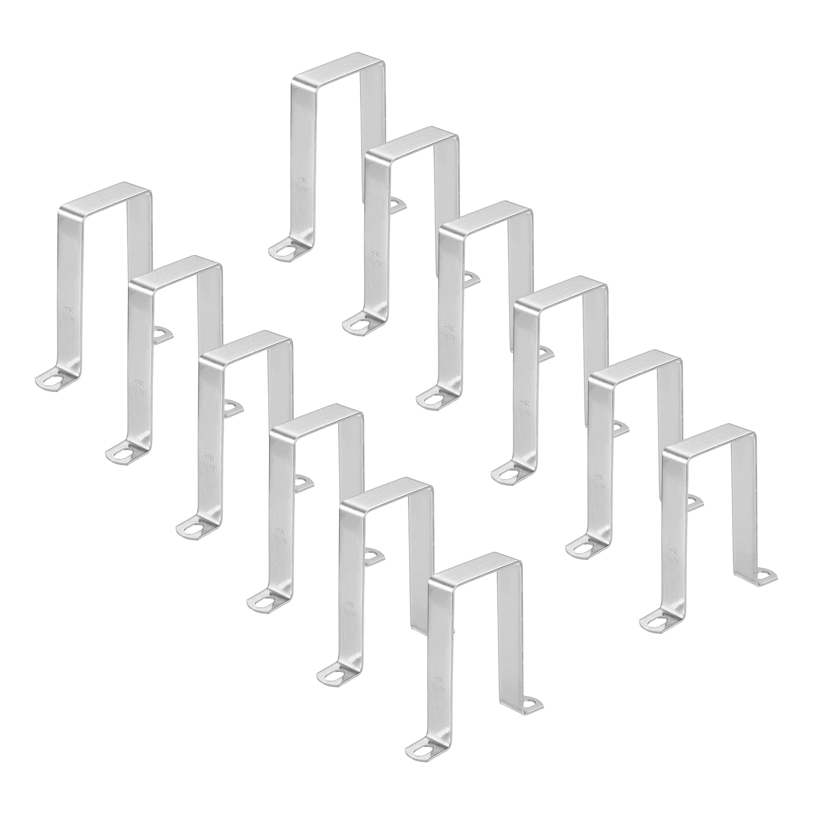 HARFINGTON 12 morsetti quadrati per tubi, 50 x 100 mm, in acciaio inox 304 | Morsetto a forma di U, staffa connettore per tubo quadrato con fibbia per tubo flessibile