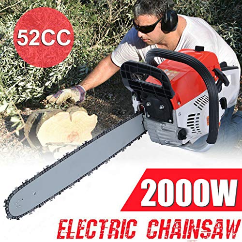 Arrived in 2-7 Days, 52CC 2-Cycle Gas Powered Chainsaw 20 Inch Bar Handheld Gasoline Chainsaw Cordless Petrol Chain Saw Aluminum Crankcase Chainsaw for Farm, Garden and Ranch