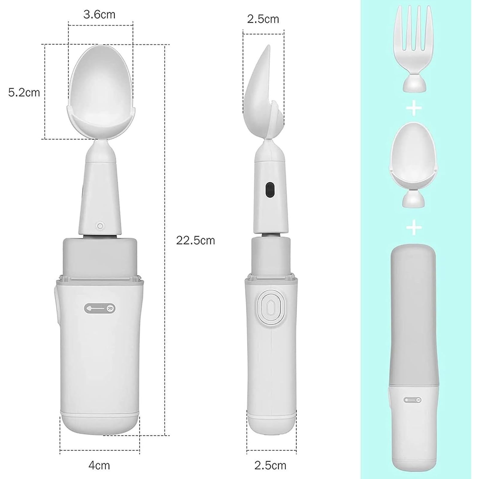 Cuchara antivibración, Ayuda Inteligente para Comer antivibración con cordón, monitoreo de Datos de la aplicación, Ayuda para Comer antivibración para discapacitados, Cuchara adaptativa