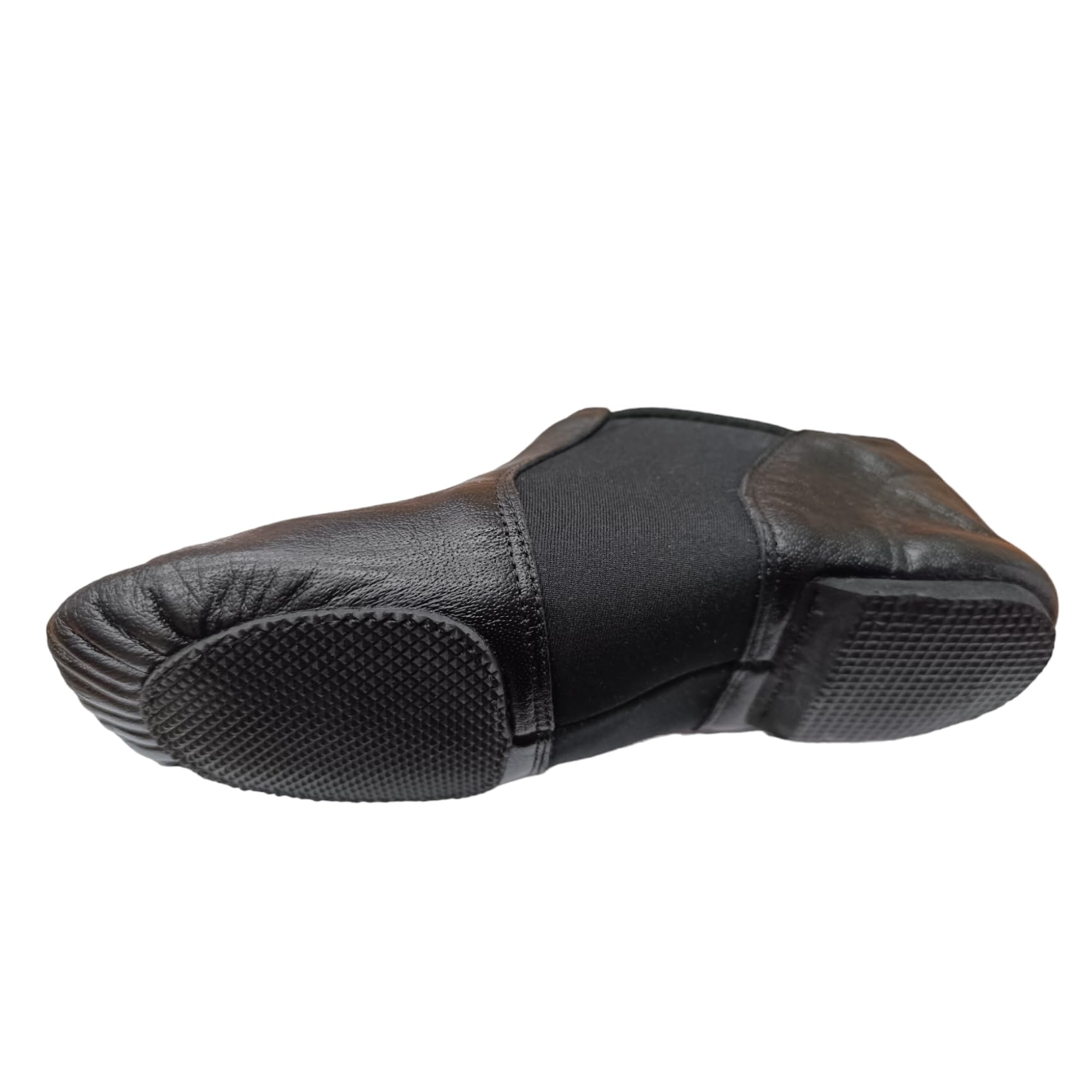 Jazz Shoes - Slip on Jazz Dance Shoes Rubber Split Sole - Soft Leather and Neoprene - Modern Stage Fish Style