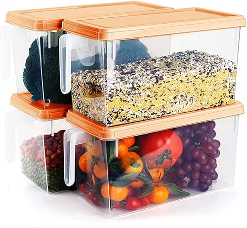 Contenedores de almacenamiento de plástico, organizador cuadrado de almacenamiento de alimentos, organizador apilable para refrigerador, asa, disponible en Yaxa Guatemala