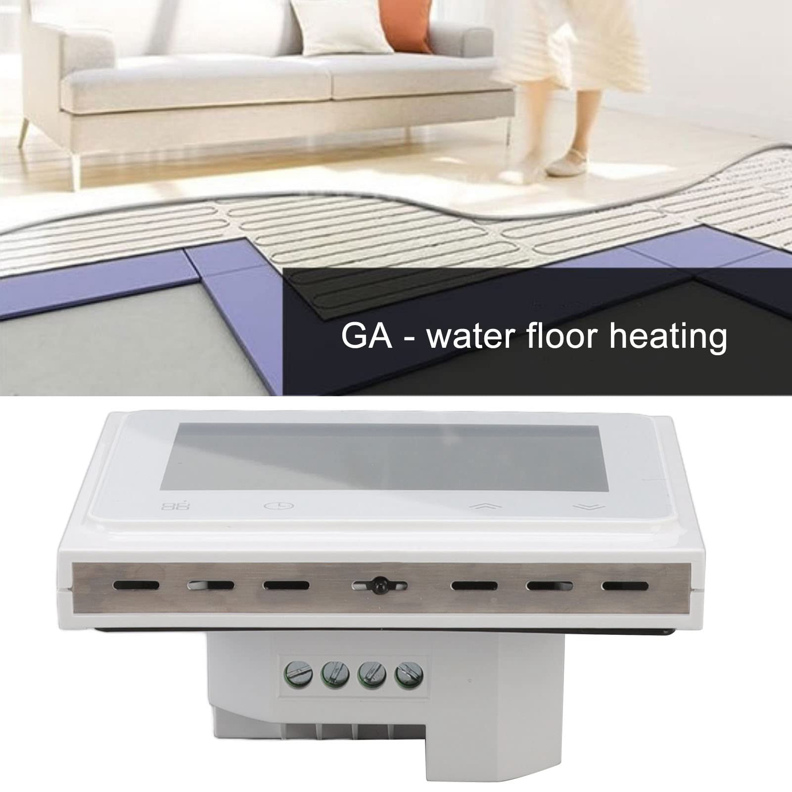 Termostato Inteligente WiFi Aplicación de teléfono programable Control de Voz Controlador de Temperatura de Calentamiento de Agua con Pantalla LCD AC Blanco