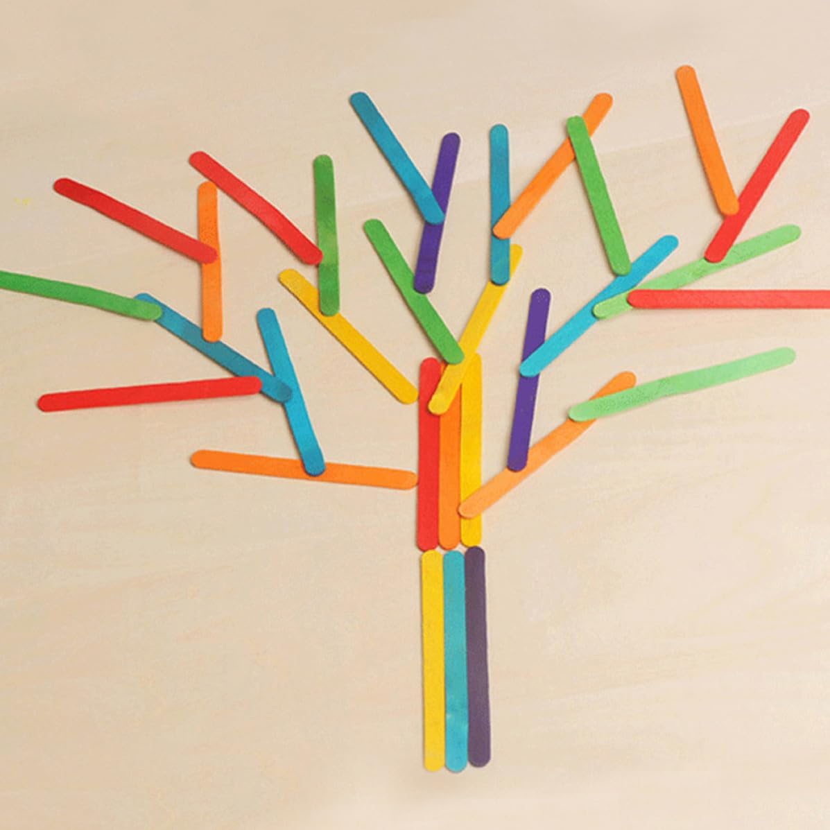 400pcs Natural Khaki Wood Craft Sticks for Ice Cream DIY Projects