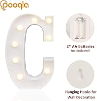 Vista 153 de Pooqla Letrero de Luces LED de Marquesina con Letras, Letra del Alfabeto Iluminada para Decoración del Hogar, Fiesta, Boda R