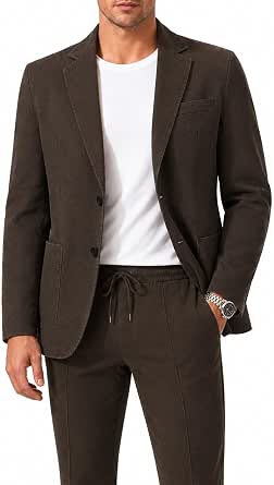 Cloudstyle Men's 2 Piece Linen Suit Set Casual Blazer and Pants