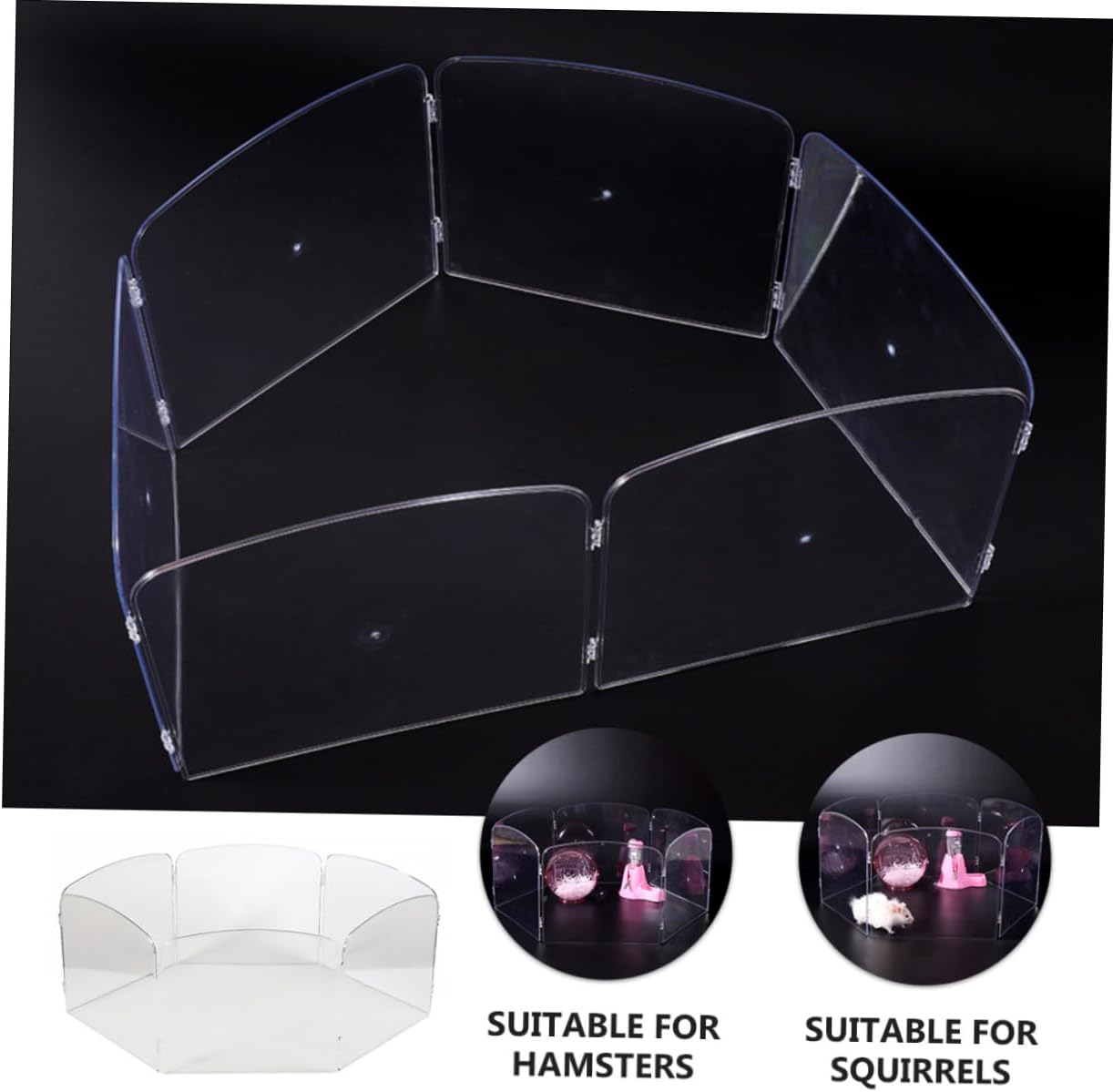 GALPADA Plastic Hamster Playpen 4-Panel PET Indoor Enclosure for Small Animals Safe and Easy to Assemble for Hamsters Chinchillas and Guinea Pigs