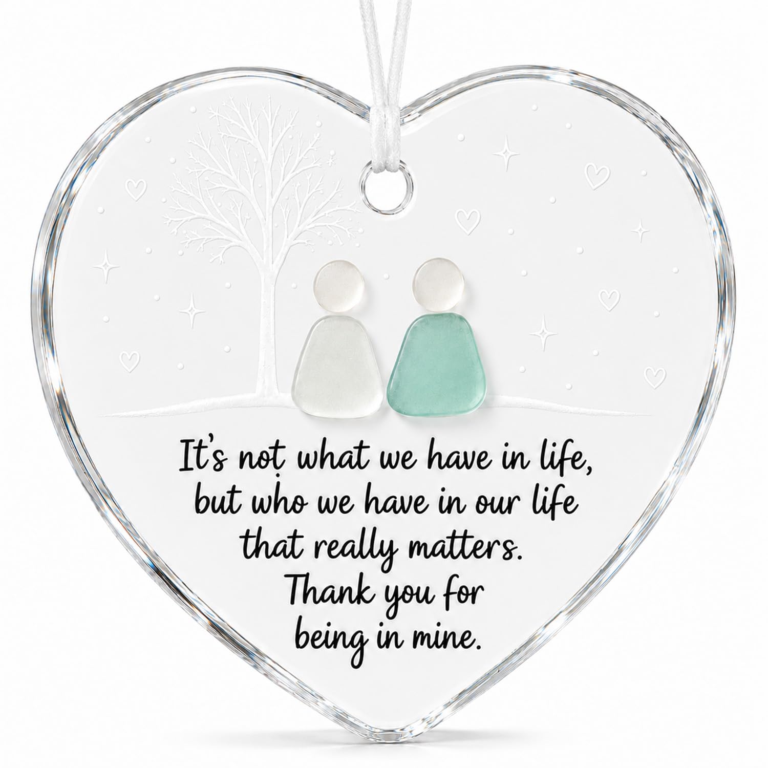 Heart-Shaped Friend Gifts, Sea Glass Heart Friend Gifts for Women, Meaningful Friendship Gifts for Women - Best Friend Christmas & Birthday Present,Friendships Themed Heart Decoration