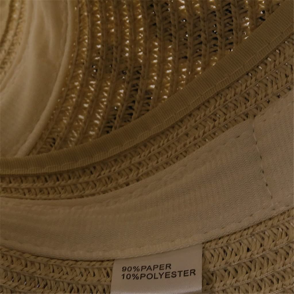 Cappello da donna con visiera leopardata estiva Cappello da sole pieghevole Cappello da spiaggia a tesa larga per ragazza Cappello di paglia Cappello di protezione da spiaggia (Color : C, Size : 55-5