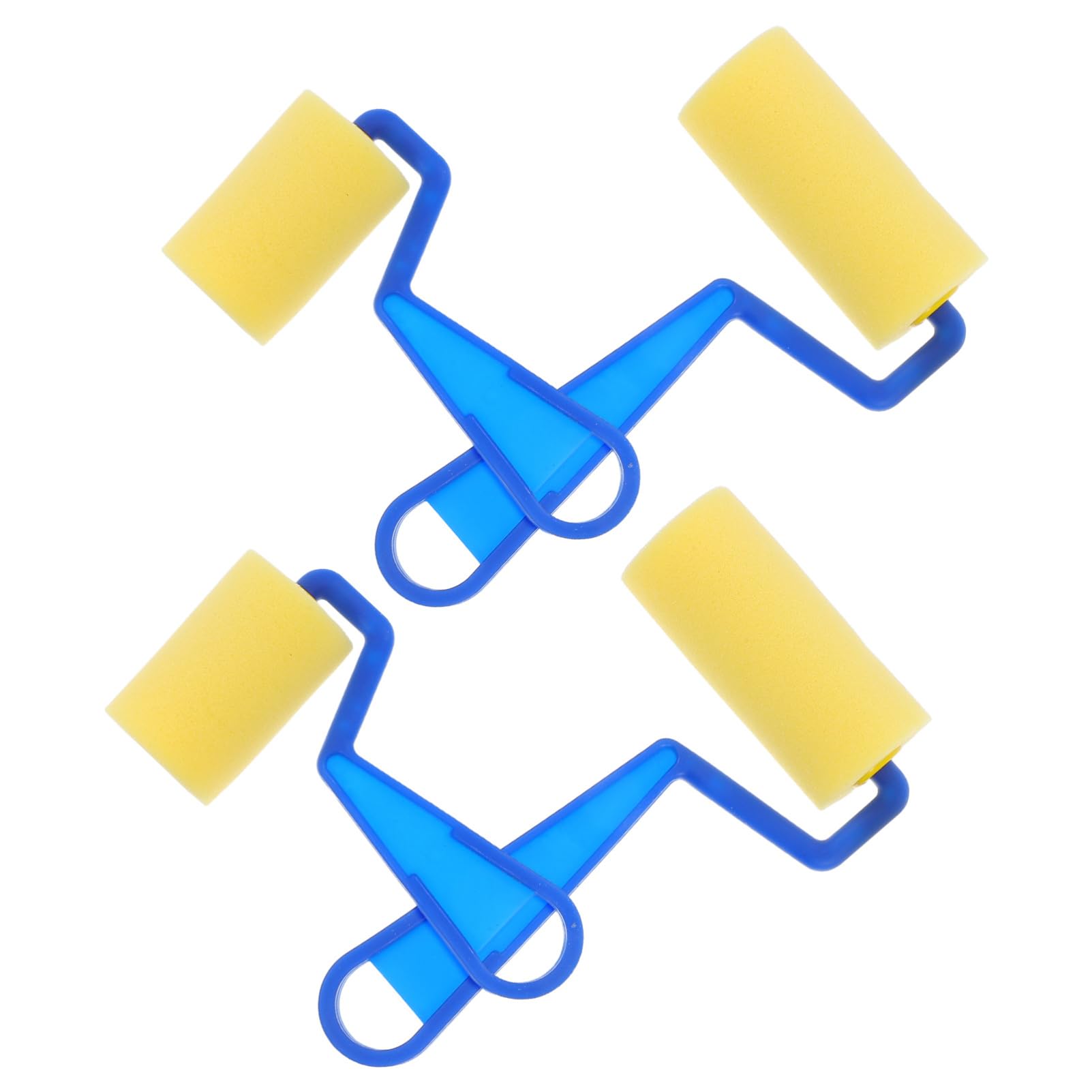 VOSAREA Paint Foam Roller Set - 4pcs Small Craft Sponge Rollers for Art Projects - Fun Painting Tools for for Early Educational Graffiti Activities Yellow