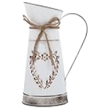 Vintage Iron Flower Vase Pot Handle Rustic Home Decor Centerpiece for Weddings Parties and for Bouquets Floral Arrangements and Table Decoration