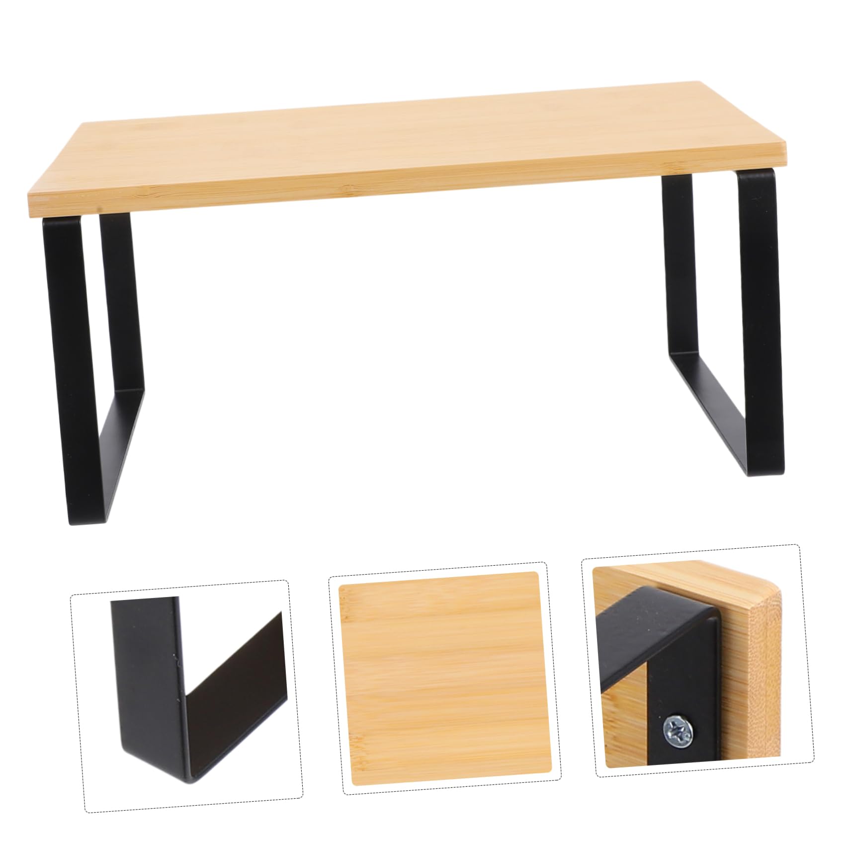 Gewürzregal Metall und Holz Doppellagiges Aufbewahrungsregal für Gewürzflaschen Multifunktionales Tischregal in Beige Stabil und Platzsparend für Küchentheke und Make Up Organizer