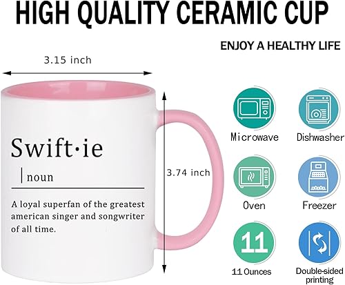Miniatura 6 de Taylor - Taza de café Swiftie Merch for the Eras, taza de músico para mujer, regalo de Navidad con elefante blanco para amantes de la música, 11