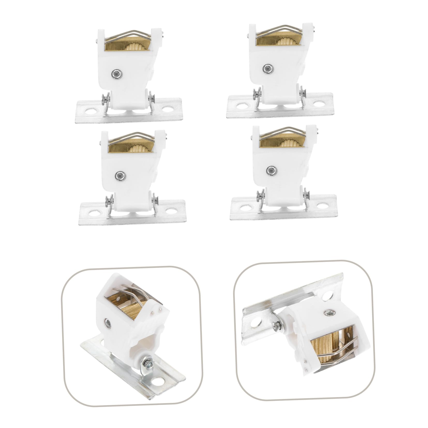 Lot De 4 Poulies De Verrouillage Cordon Stores - Acier Inoxydable Blanc - Universel Pour Stores Romains, Bambou, Autrichiens - Fixations Solides