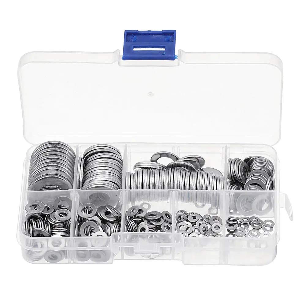 Rondelle plate inox 304 assorbtiment de 580 pièces M2 à M12 pour tous vos assemblages