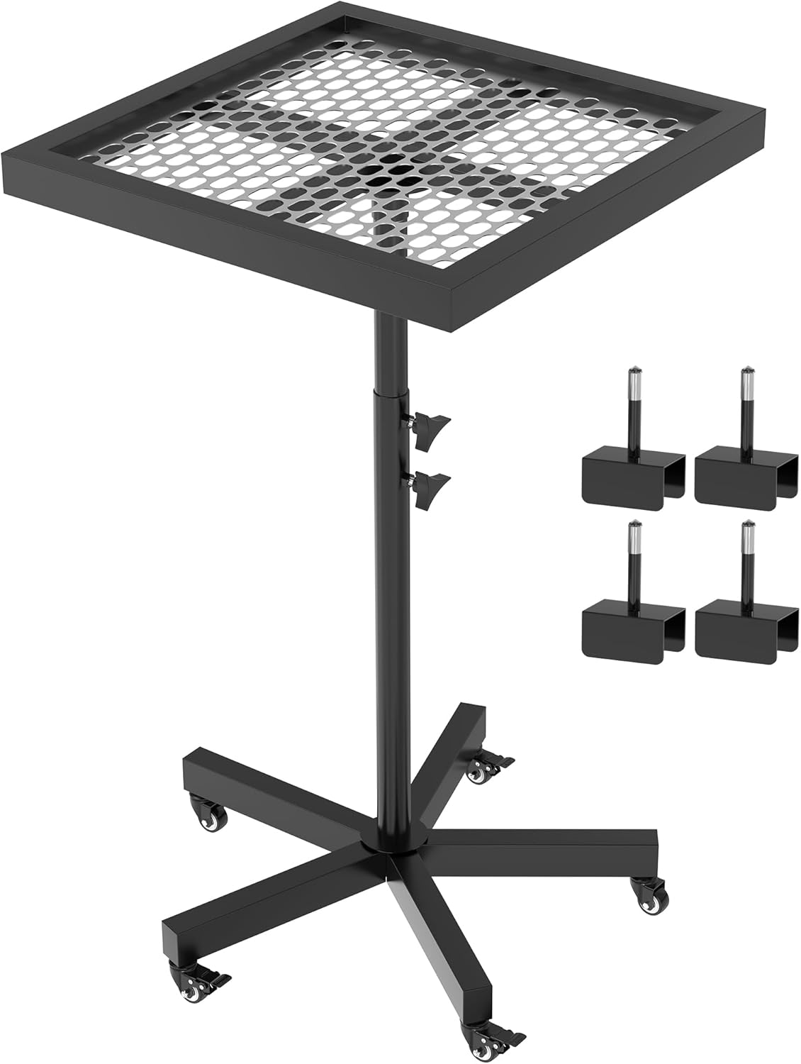Rotating Spray Paint Stand with Wheels – 2-in-1 Paint Turntable for Cabinet Doors & Crafts – Adjustable Height 360° Swivel Rack