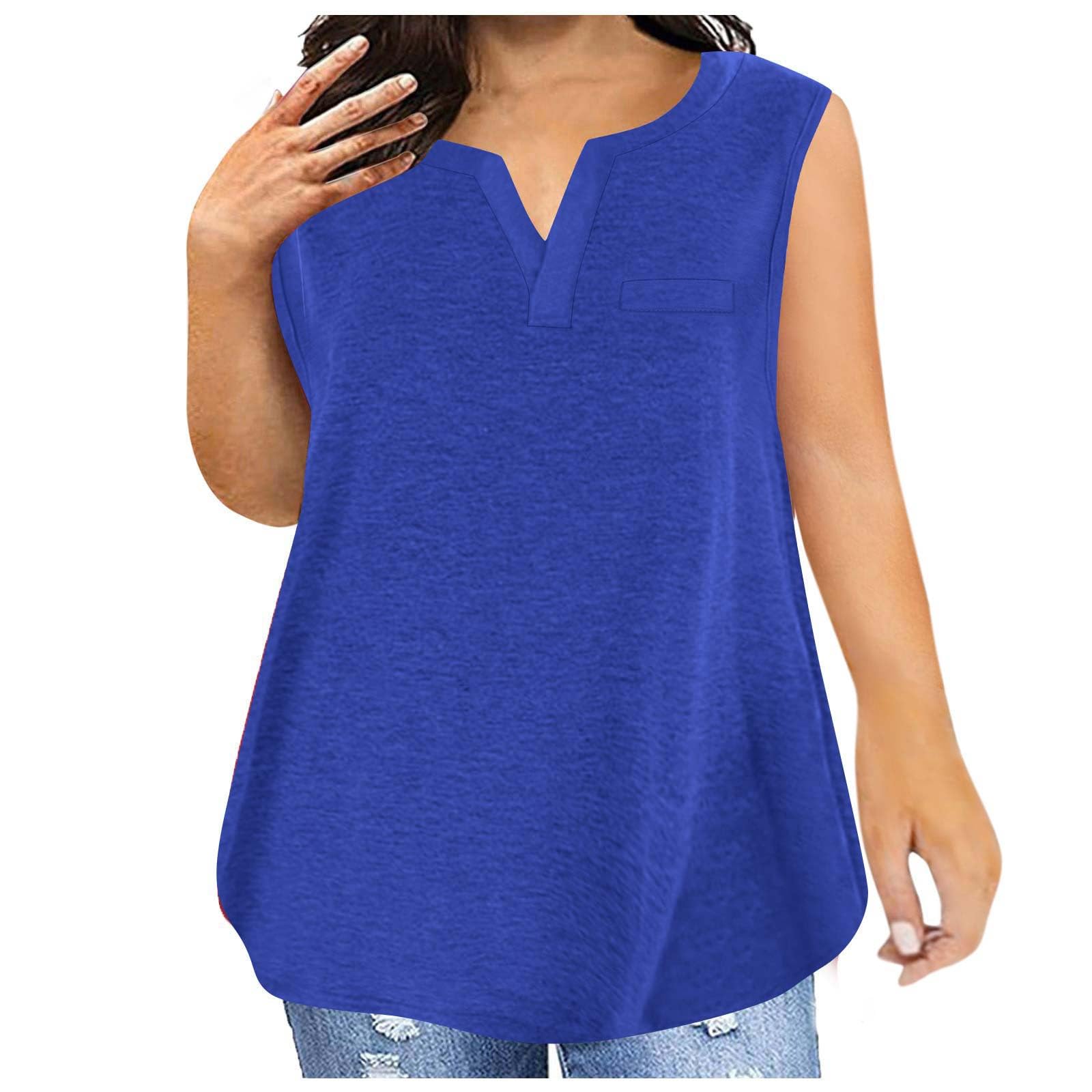 HAOLEI Camiseta Tirantes Mujer,Tallas Grandes Chaleco Mujer con Cuello en Redondo Moda Color Solido Camiseta Mujer Sin Manga en Distintos Colores Holgada Camisetas Mujer Verano Fresca Top Mujer