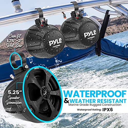 Image of 5.25'' Water Resistant Marine Speaker - 1000 Watt Amplifier + Wireless BT Audio Controller, Applicable to ATV, UTV, 4x4, Wired RCA, for Boat Stereo Speaker & Other Watercraft