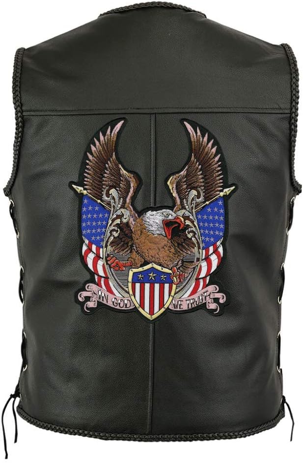 Federal Eagle Shield Patch 12.5" | American Flag Military Vet Patriotic in God We Trust | Embroidered Iron On Large - by Nixon Thread Co.