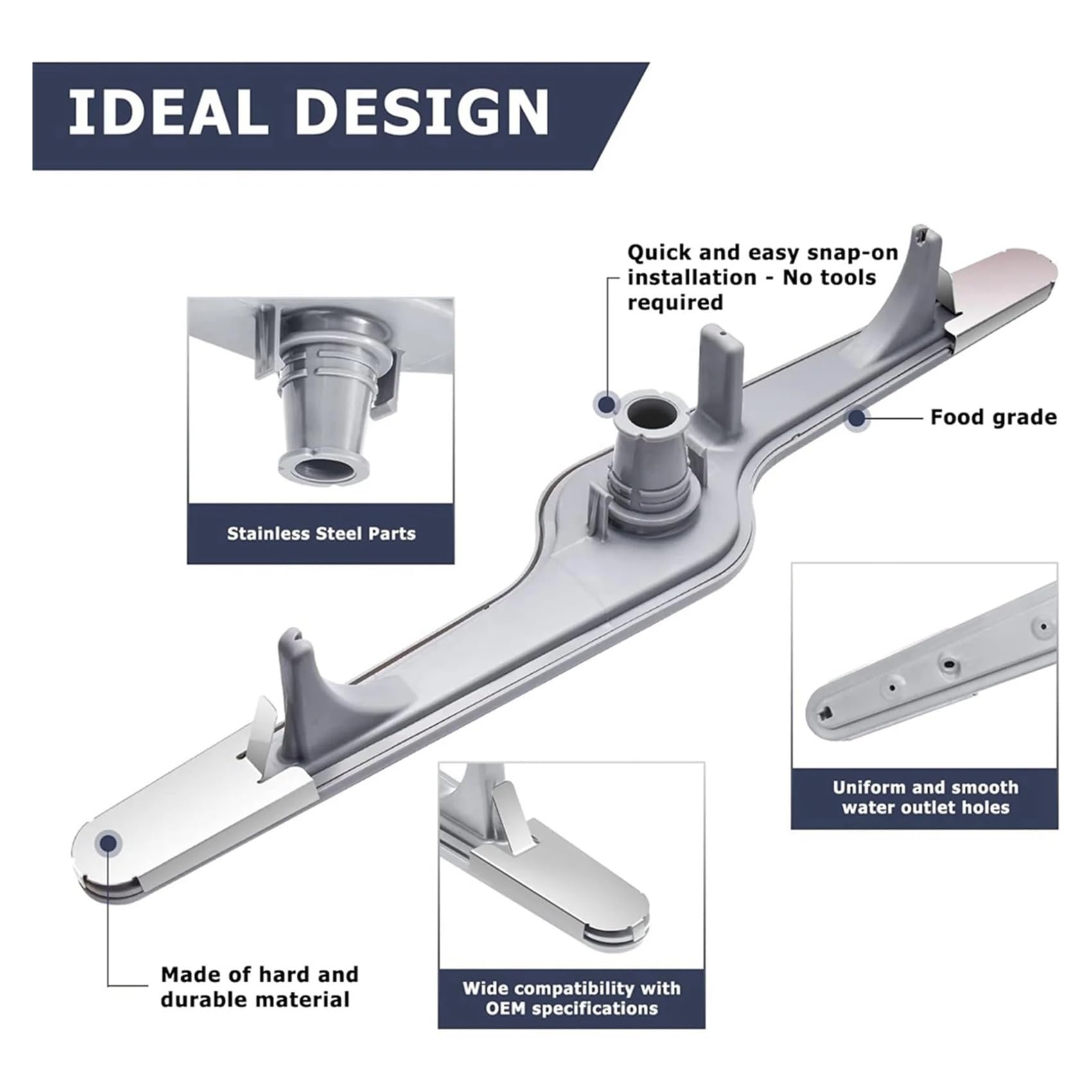 Brazo Rociador Inferior for Lavavajillas, Compatible Con Electrolux,