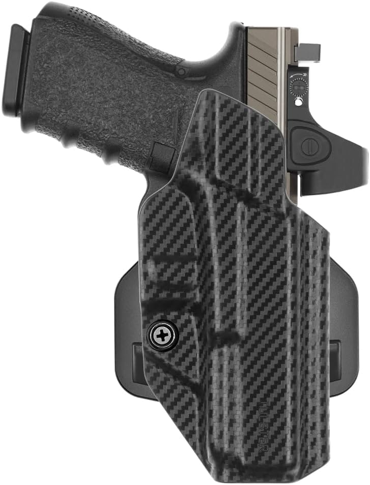 Tulster OWB Range+ Kydex Paddle Holster in Right Hand fits: Glock 17/22 / 31/47 / 49 | Optic Cut Outside The Waistband Open Carry