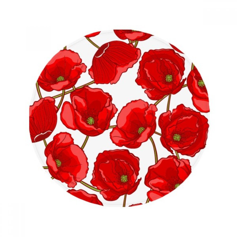 Tapis ronde pavot rouge 50x50cm pour cuisine et salon