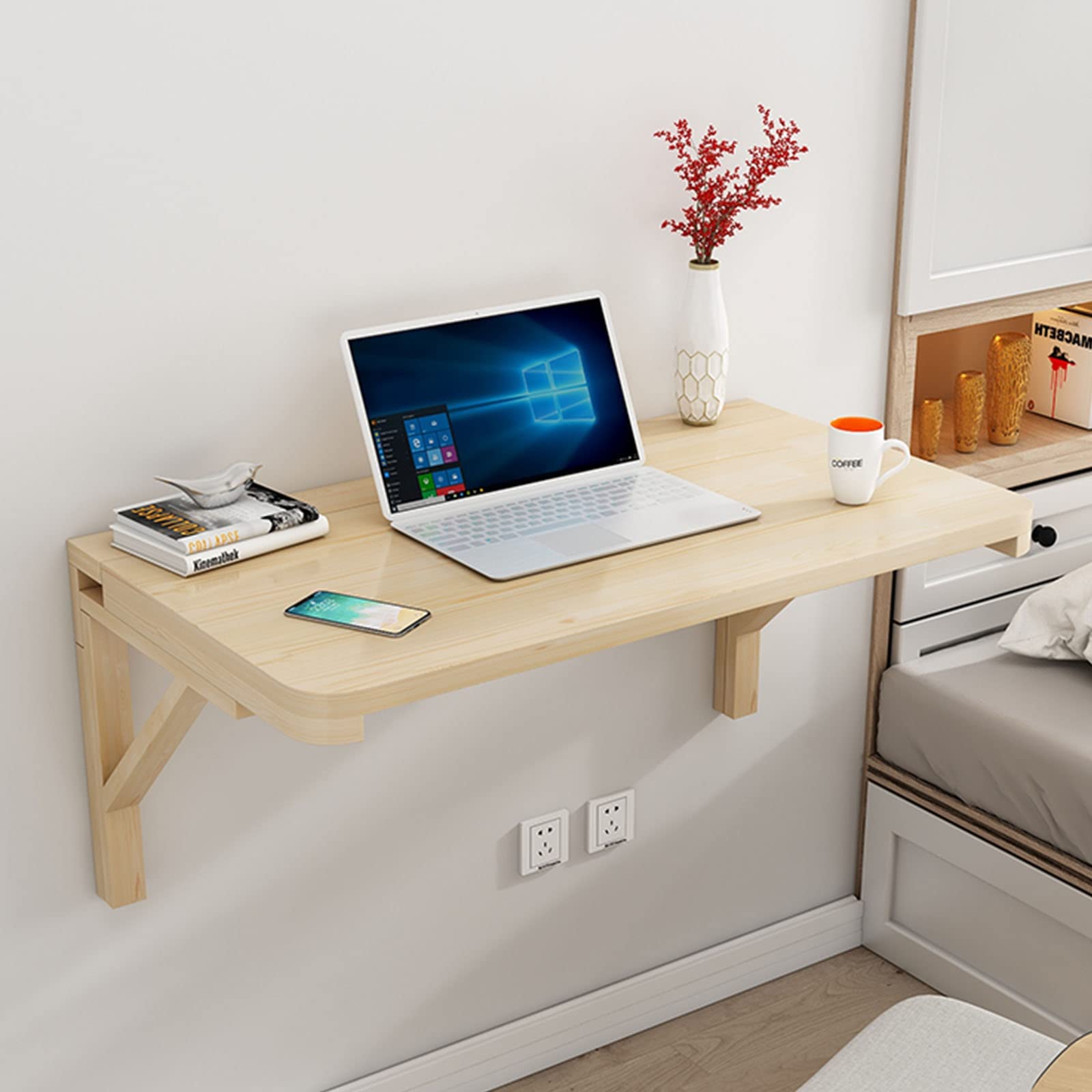 Table à manger pliante murale 120x60 cm pour cuisine et bureau