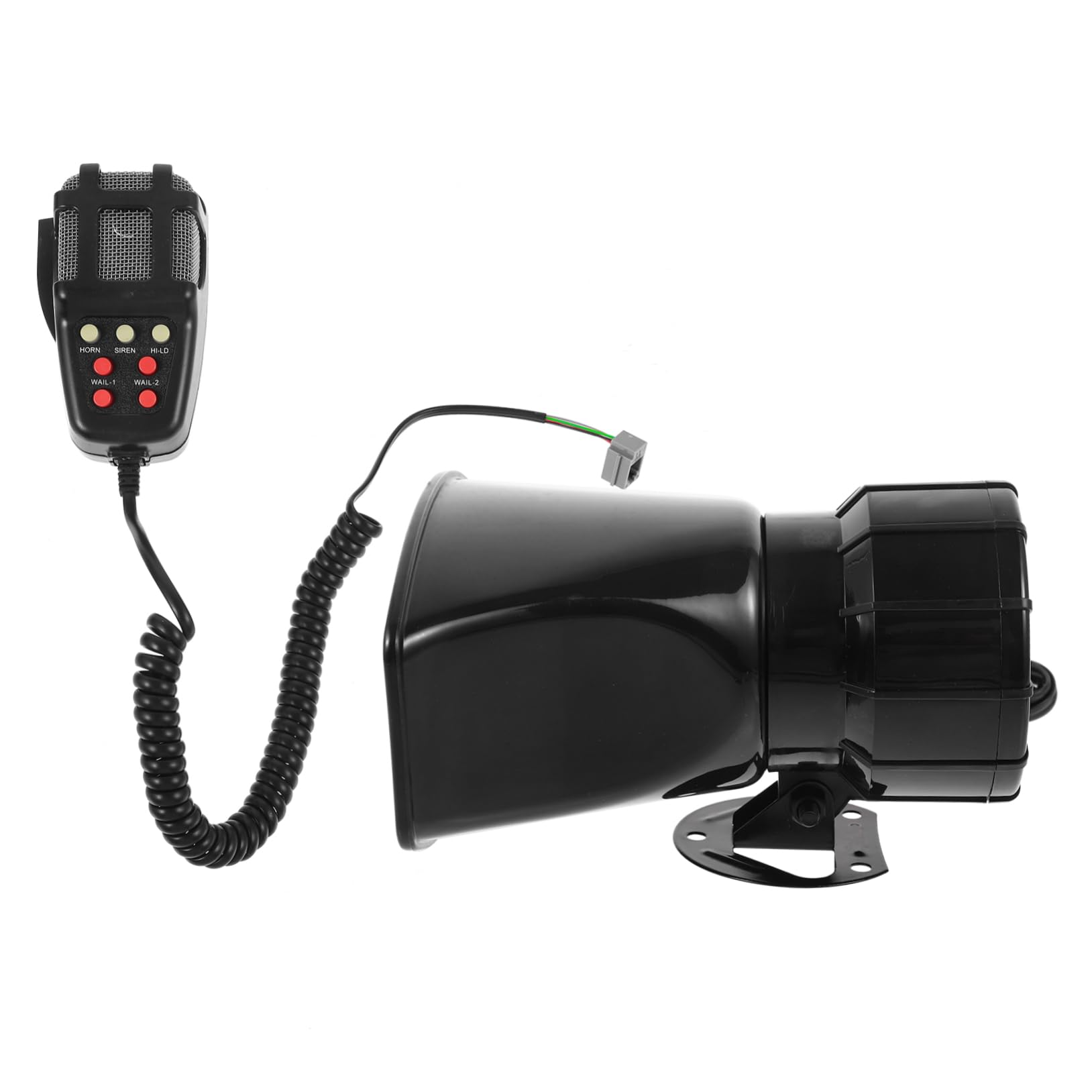 MAGICLULU Clacson per Auto e Camion 12v, Sirena 7 Toni Registrazione Messaggio, Plastico Nero, per Allarme Veicolo e Uso Quotidiano