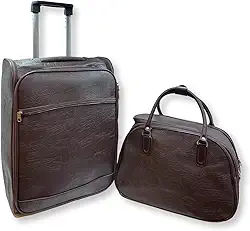 Kit Mala de Viagem Executiva Padrão Bordo + Mala de Mão (Marrom)