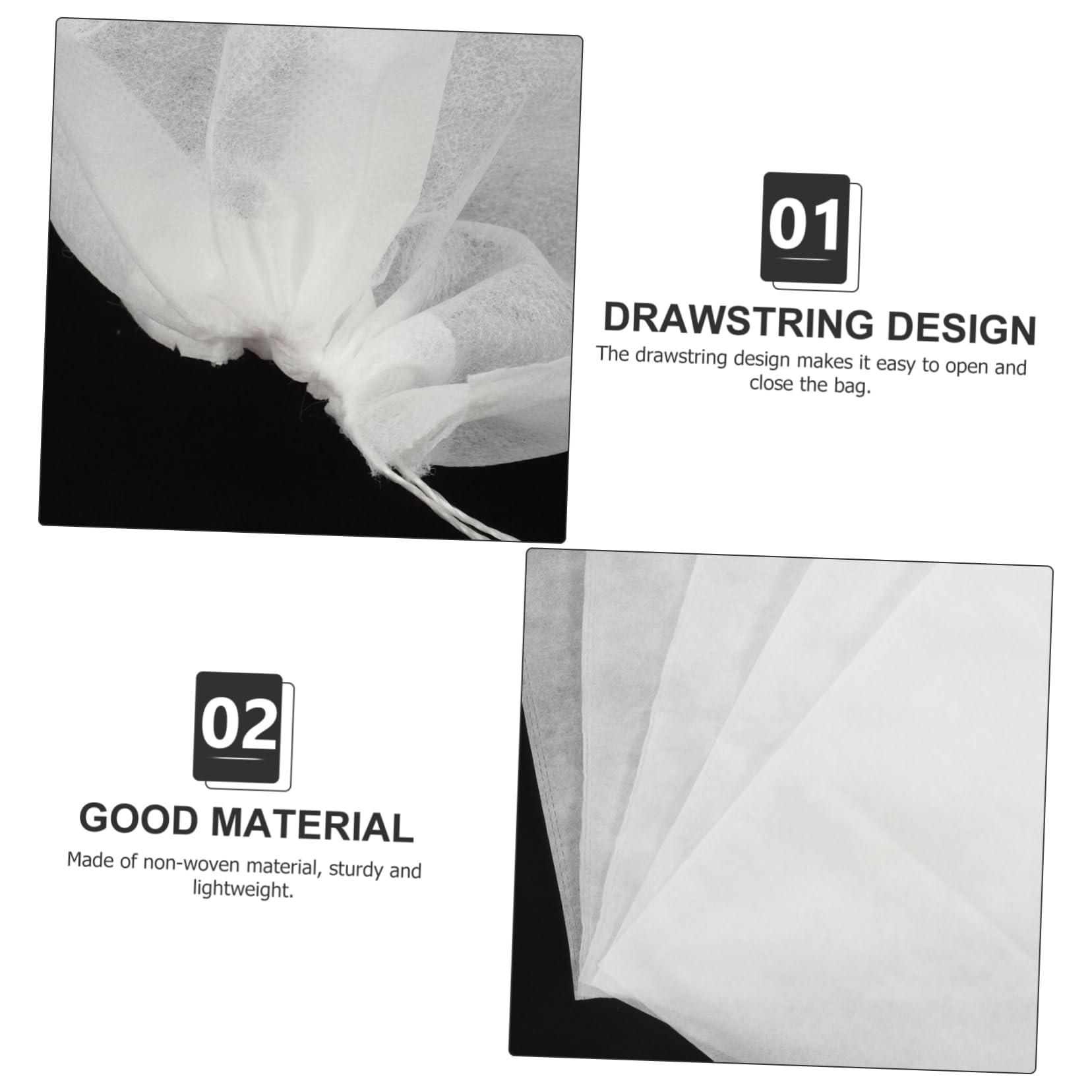 LIFKOME Sacchetti per Scarpe da Viaggio Resistenti e Facili da Identificare Non Tessuto 50 Pezzi Bianco Sacchetti Antipolvere Coulisse per Casa e Viaggio