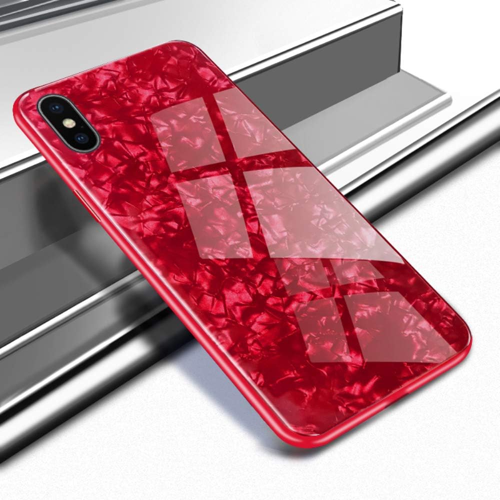 Caler Case Compatible with Xiaomi Mi 9 Case High Quality 9H Tempered Marble Glass Back with TPU Frame Protective Case Ultra Thin Mobile Phone Case Frame Cases [Shockproof] Slim Shell Case