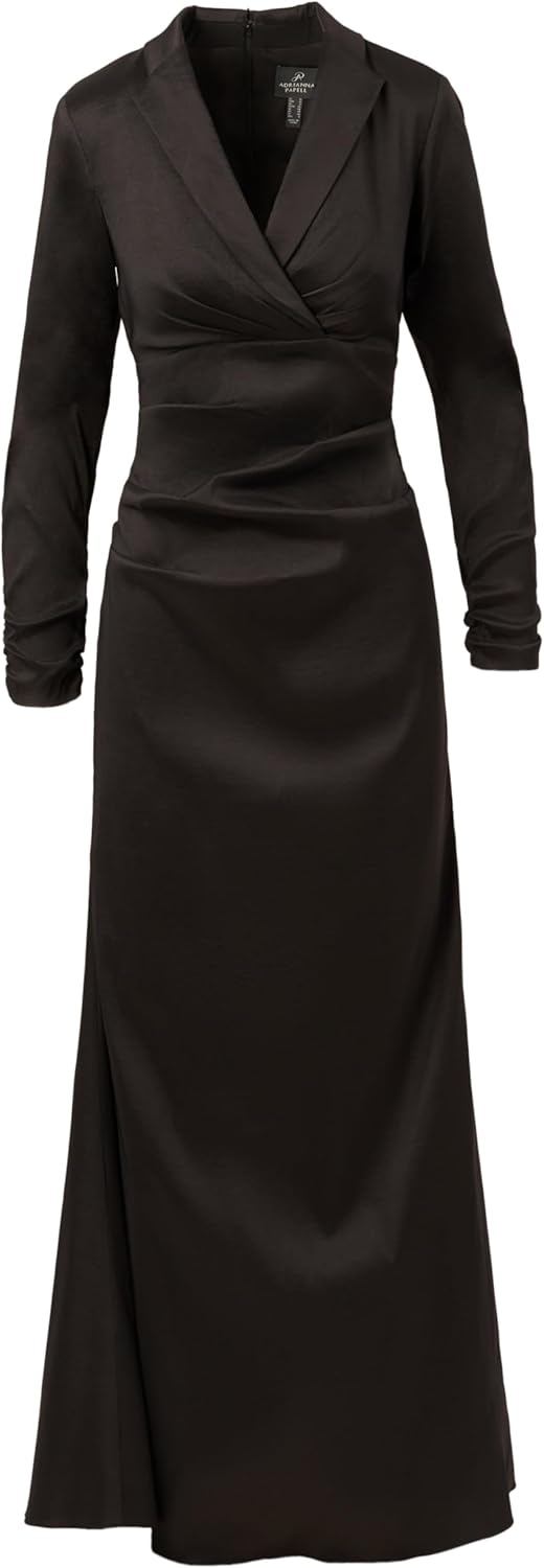 Adrianna Papell Women's Stretch Taffeta Tuxedo Dress