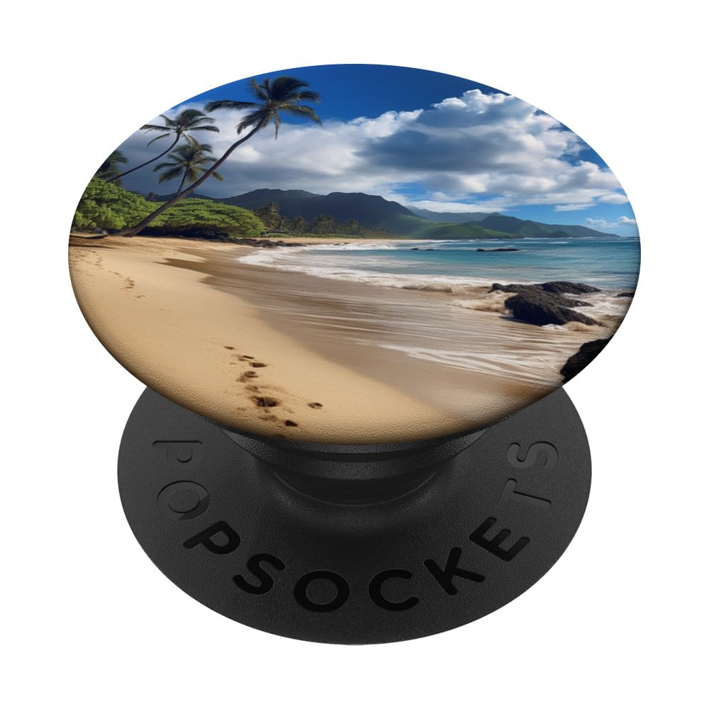 Palm Trees Sunset Graphic Beach Hawaii PopSockets Adhesive PopGrip