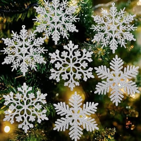 Geegoods 36pcs Silver Snowflake Ornaments Cover