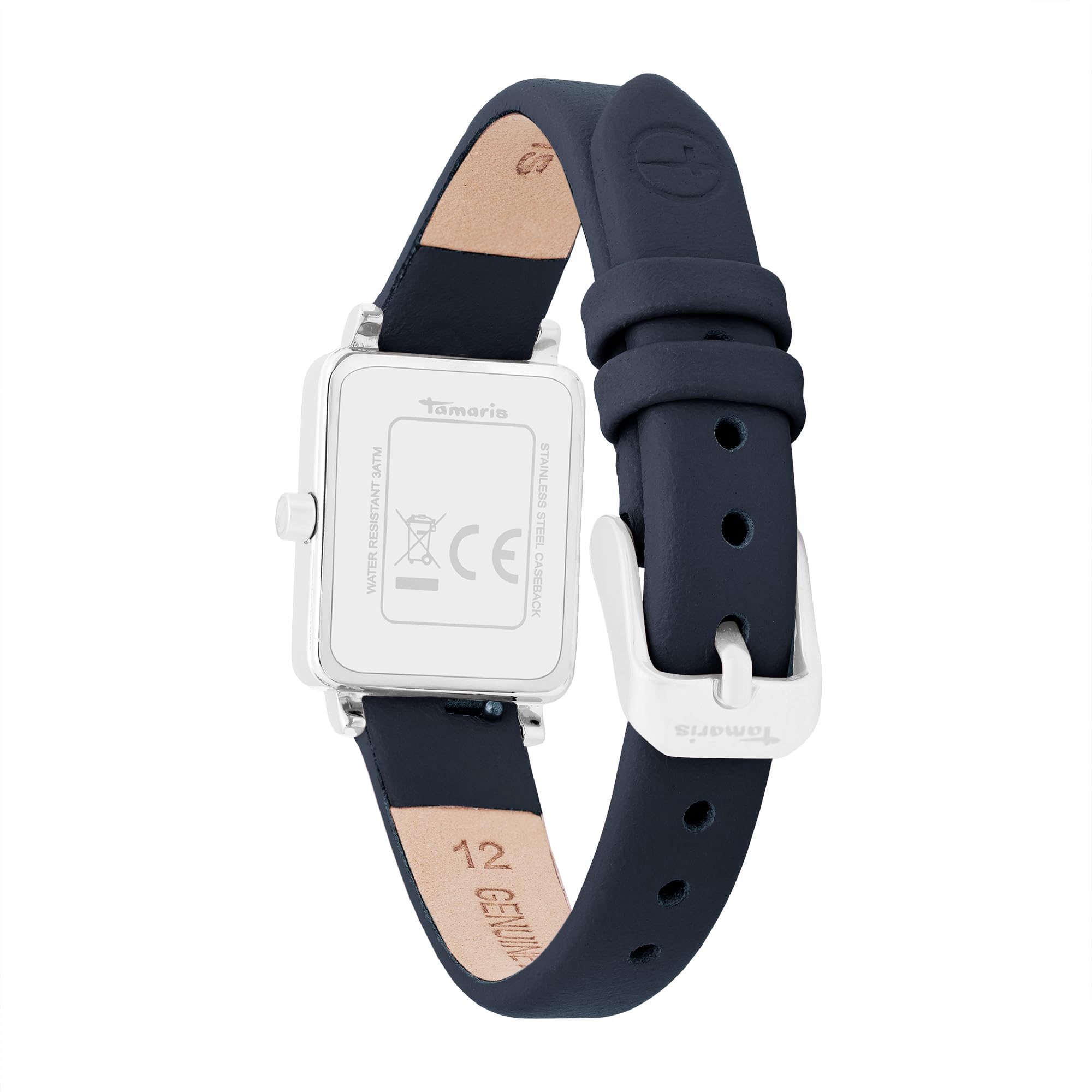 Tamaris Damenuhr - Elegante Damen Armbanduhr mit schmalem Lederarmband