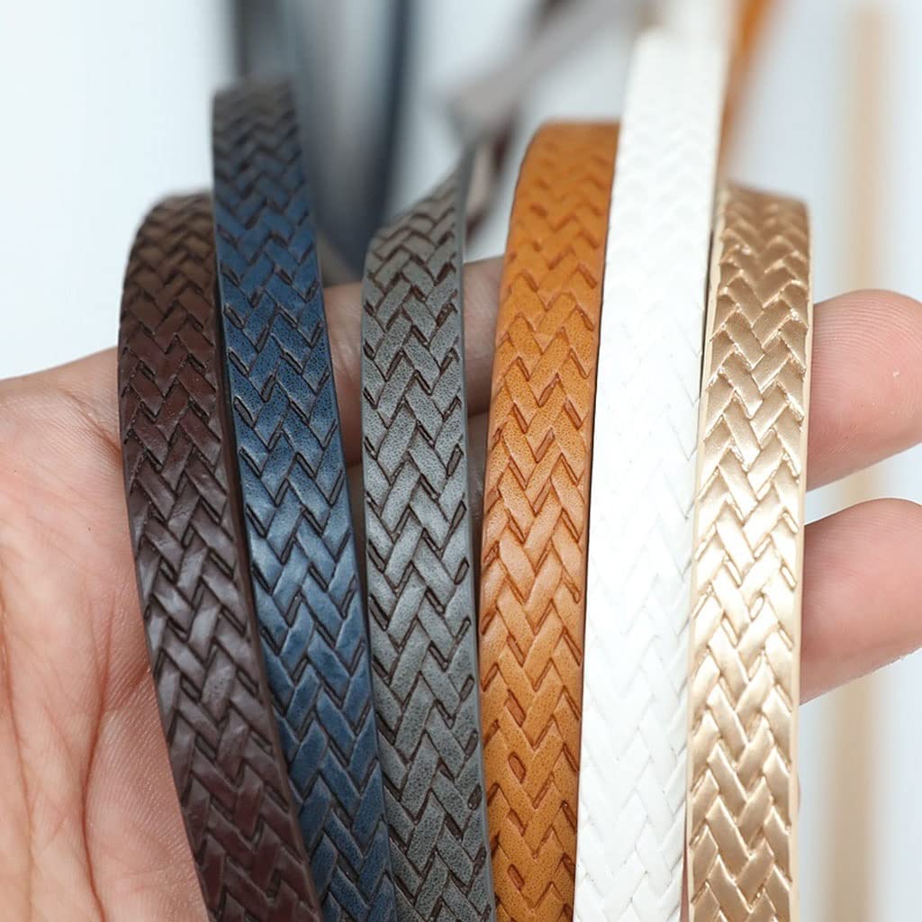 Skórzany sznurek 1 szt. 120x10mm 7 kolorów splotu PU skórzany liny do bransoletki tworzenia biżuterii DIY | Gold