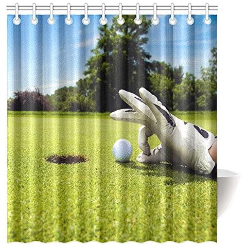 CTIGERS Sport Theme Shower Curtain Funny Golf Player Polyester Fabric Bathroom Decoration 66 x 72 Inch Cover
