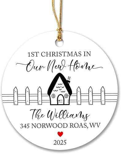 Adorno de nuestra primera Navidad en nuestro nuevo hogar, regalos para casa nueva, adorno personalizado de Navidad para el nuevo hogar, regalos de