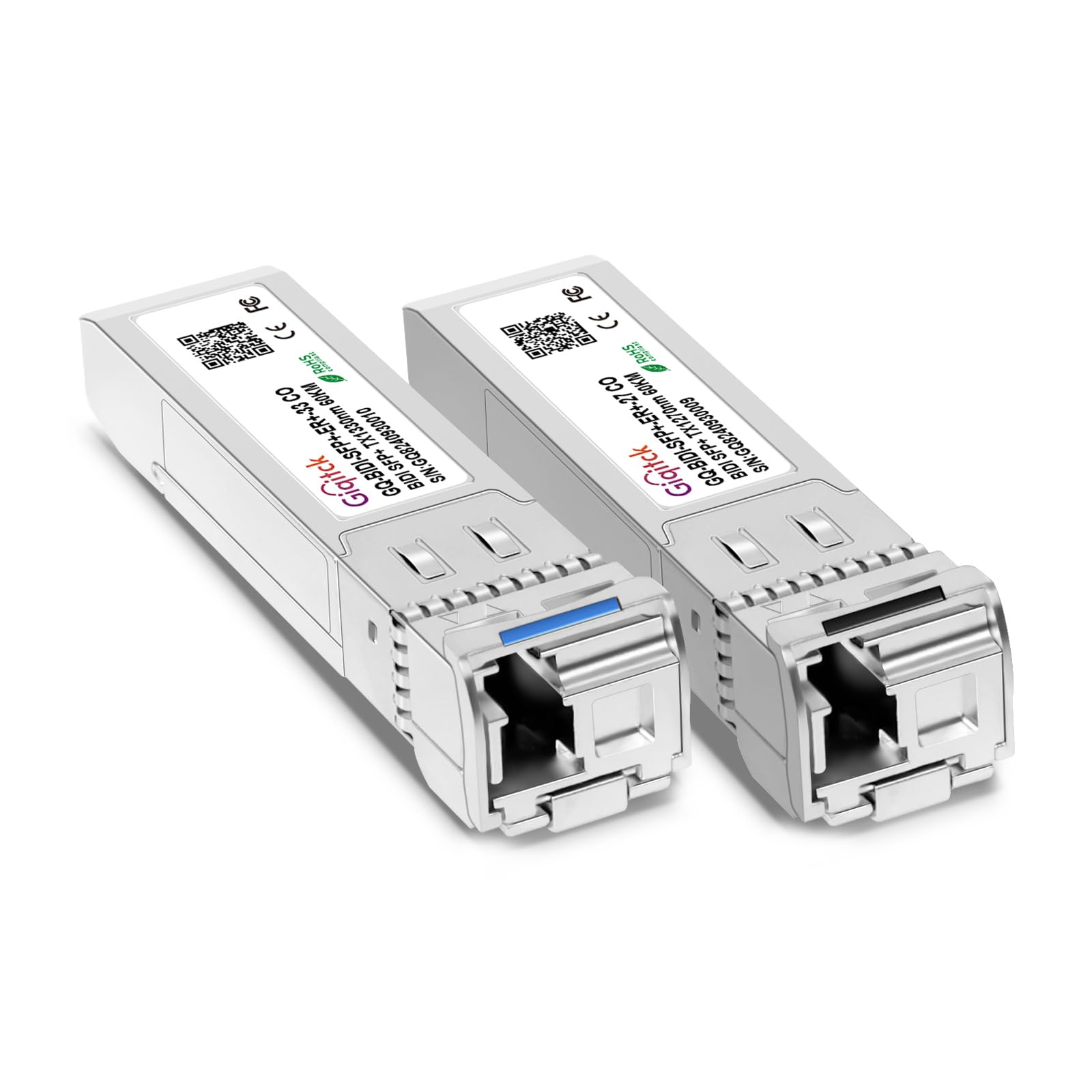 1 Pair 10GBASE-BX60-UD BiDi SFP+ Module, TX 1270nm/1330nm, RX 1330nm/1270nm, 60km DOM Simplex LC/UPC SMF Optical Transceiver Networking Mini Gbic for Generic