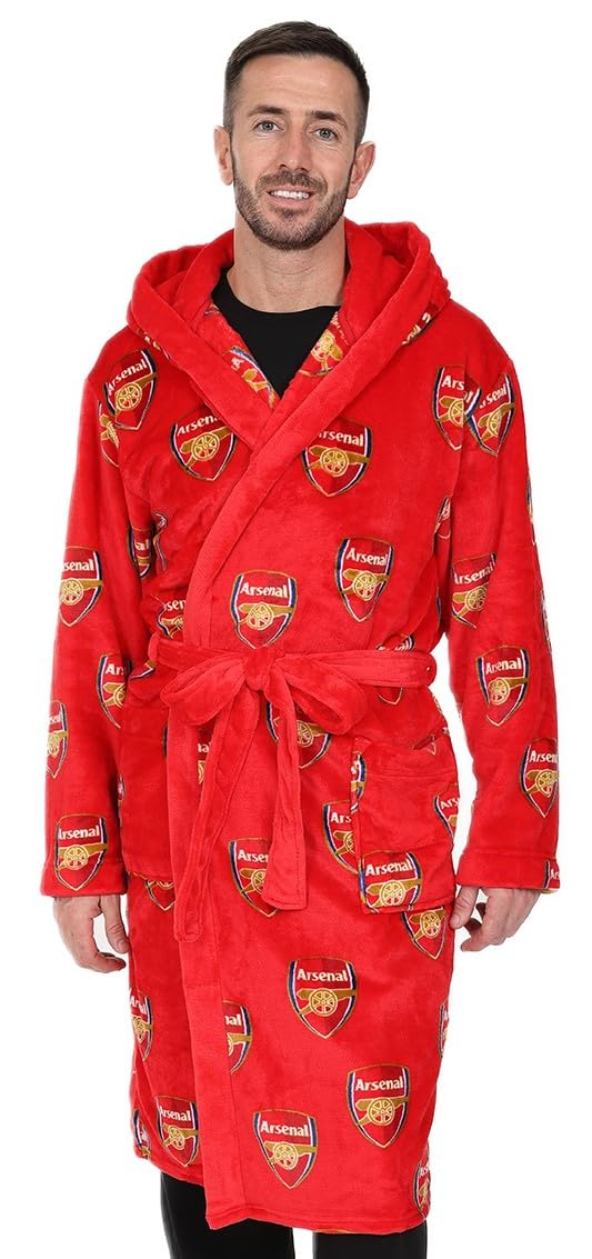Arsenal F.C. Accappatoio ufficiale da uomo in pile con cappuccio