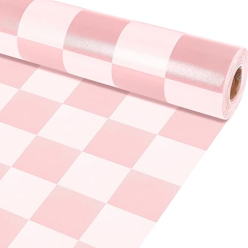 Miniatura 9 de Rollo de tablón de anuncios de color rosa a cuadros, color rosa pastel, reutilizable, impermeable, borrable, de tela no tejida, tablón de anuncios