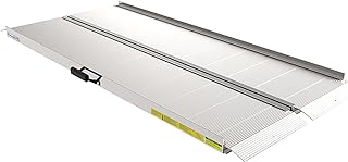 EZ-ACCESS TRAVERSE 6 Foot Durable Aluminum All Weather Singlefold Portable Folding Loading Ramp with Carrrying Handles, Silver