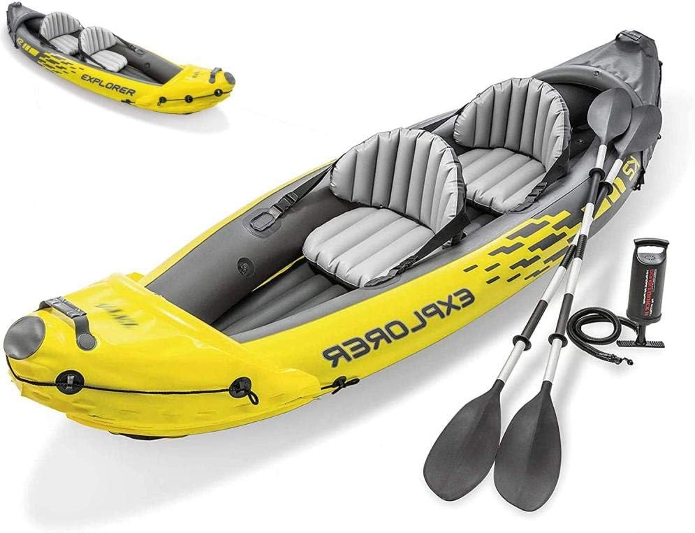 UNISEX Adventure Plus Man Canadian Canoe Inflatable Sea Kayak, Kayak Set with Aluminum Oars and High Output Air Pump