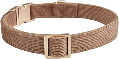 Miniatura 2 de Collar de algodón suave para perro con hebilla de metal, ajustable, resistente, cómodo, collares de pana para perros pequeños, medianos y grandes,