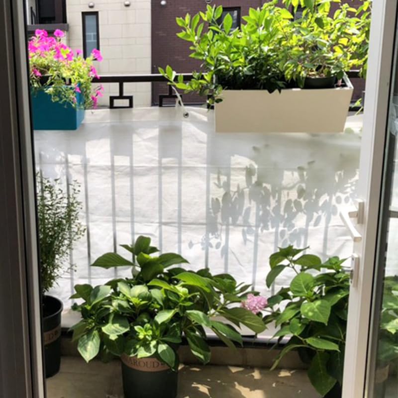 Sichtschutz Terrasse 95% Schattierung Verdicken Weiß HDPE Sonnenschutznetz Pergolen Baldachin Sonnenschutz Garten Haus Balkon Sichtschutz(5m x 6m)