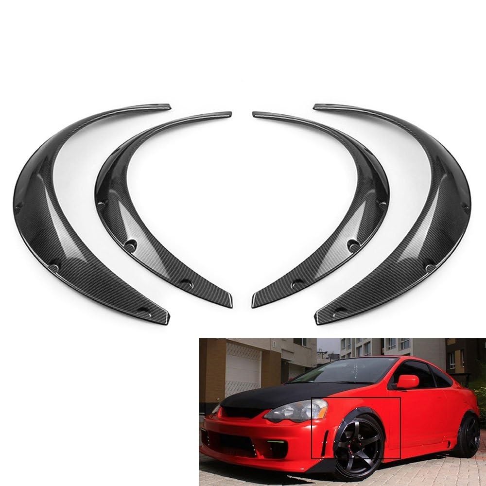 MZEER Voiture 4 Pièces/Ensemble Universel Voiture Roue Sourcil Arc Garniture Côté Garde-Boue Flare Décoration Bande Arc Roue Garde Sourcil
