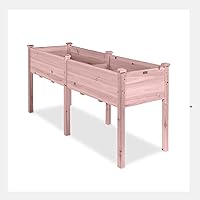Vista 11 de Best Choice Products - Plantador de jardín elevado de 72x24x30 pulgadas, soporte de macetero de madera para jardín trasero, patio, balcón con panel