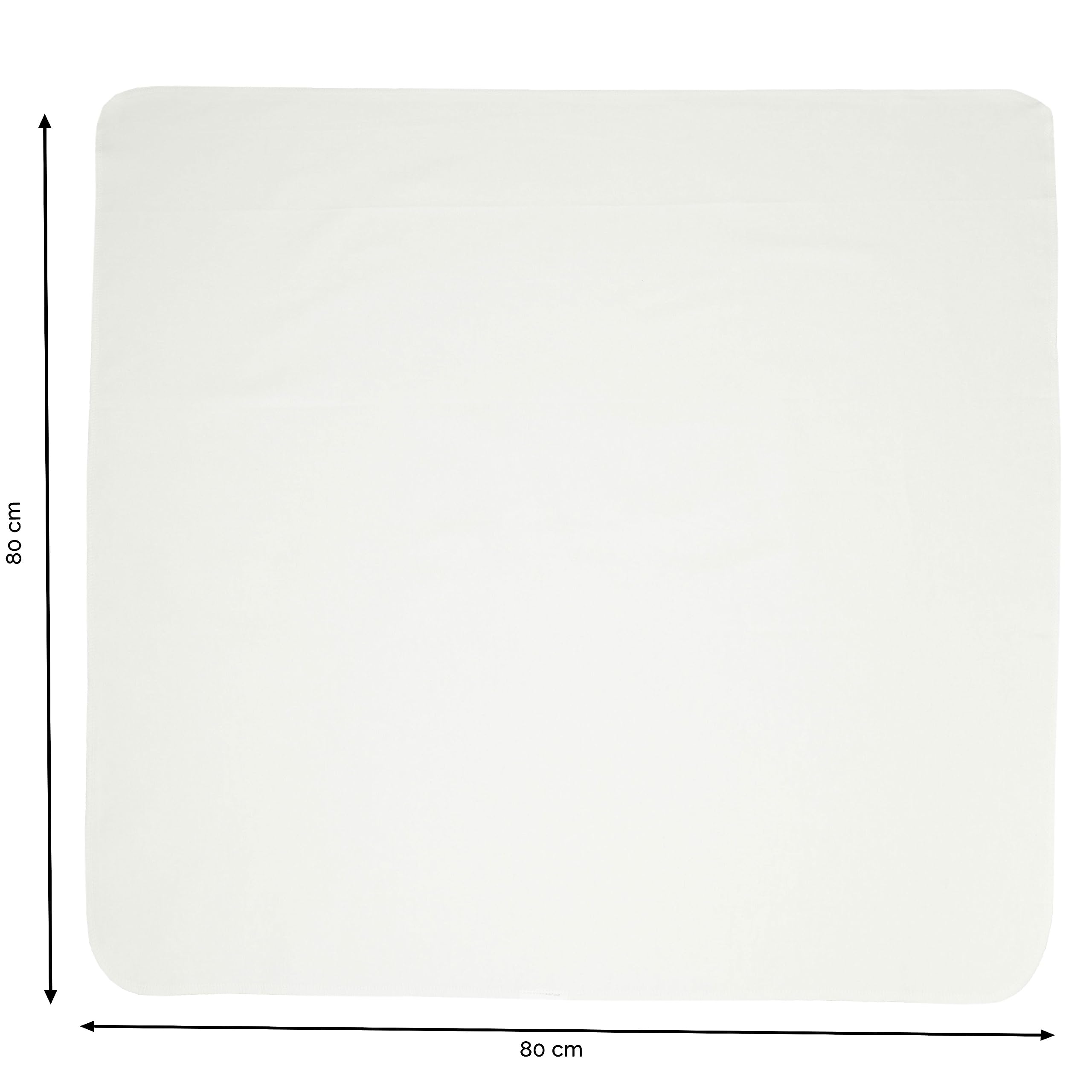 ZOLLNER Zestaw 5 pieluszek flanelowych dla niemowląt 100% bawełna, 80 x 80 cm, białe