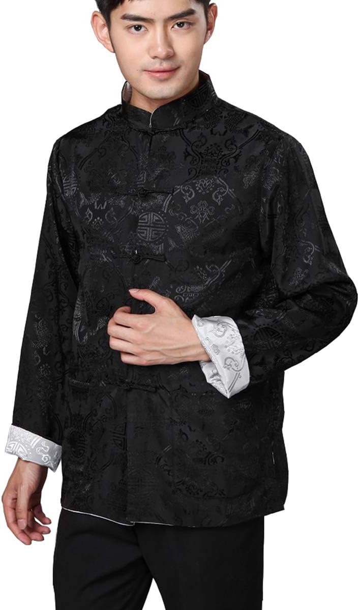 Chinese Traditional Tai Chi Uniform Long Sleeve Top Kungfu Shirt Tang Suit for Men - Image 4