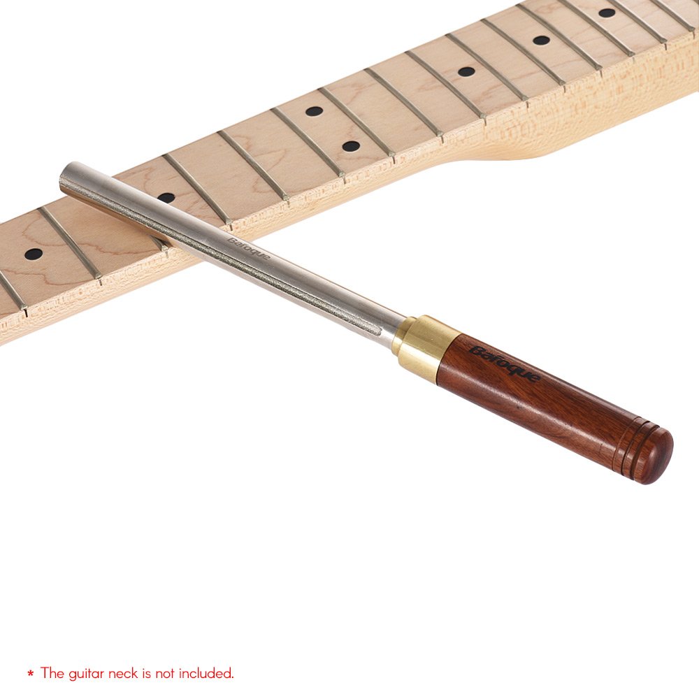 Btuty Lima de metal para guitarra con 3 bordes de tamaño con mango de madera para reparación de guitarra, herramienta de mantenimiento Luthier