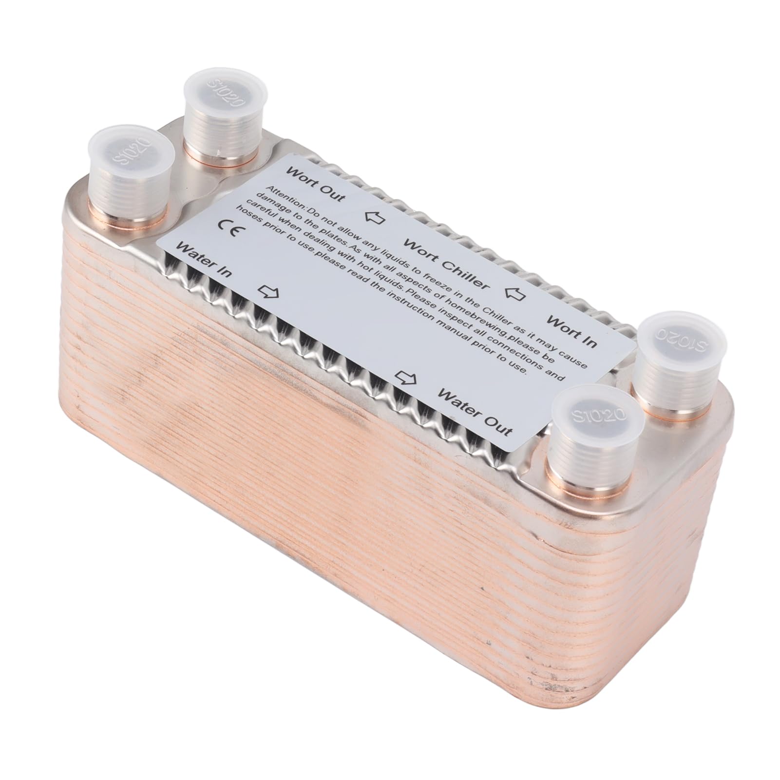 30 Plate Less Steel Heat Exchanger Wort Chiller Brewing Cooling Counterflow Clooler for Homebrew Beer Tool NPT 1/2 Inch, Multifunctional Accessory for Home Use